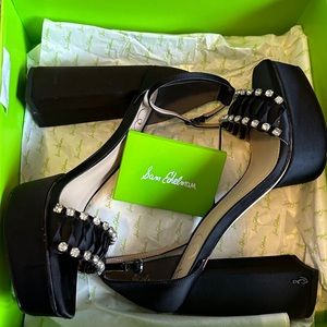 Sam Edelman Black Satin Heels